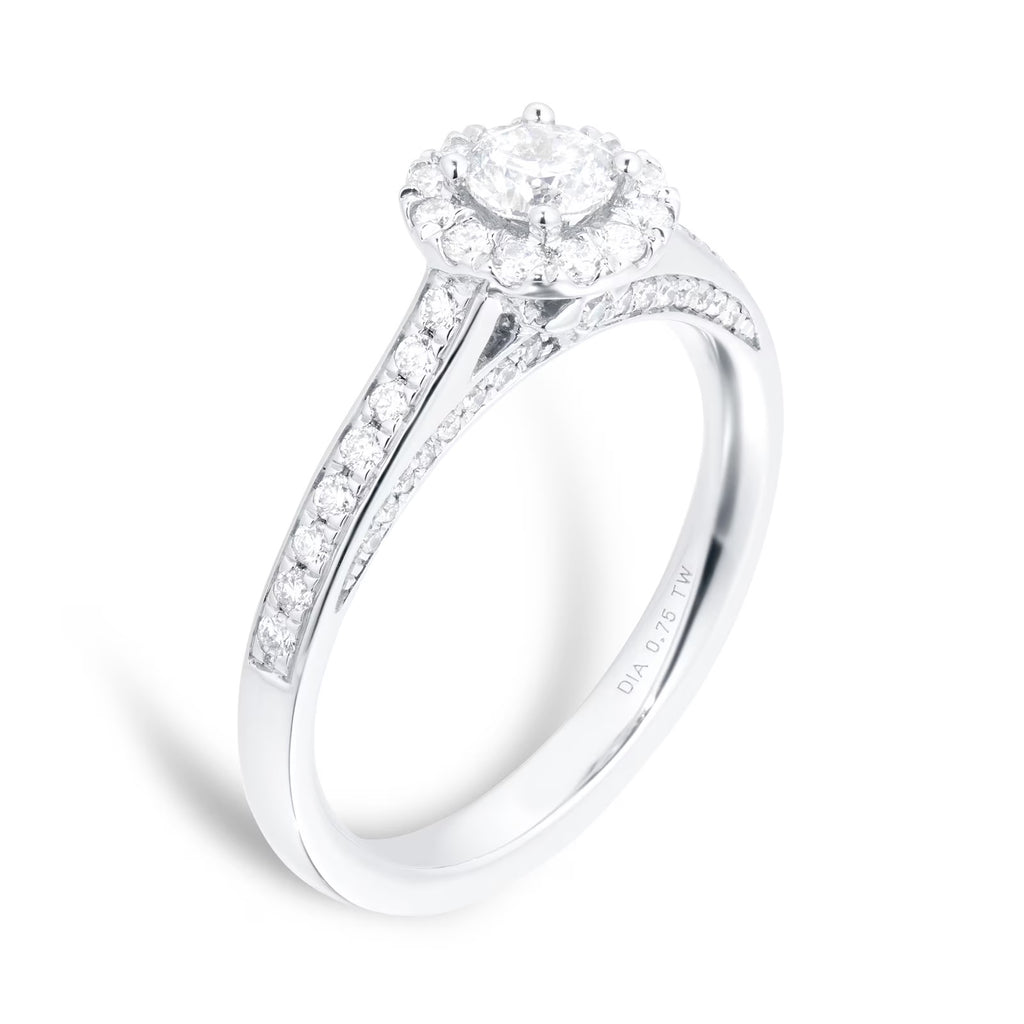 Jenny Packham Joy Round Lab Grown Diamond Bridal Set in Platinum (1 3/ -  Default Title - The Official Jenny Packham Website